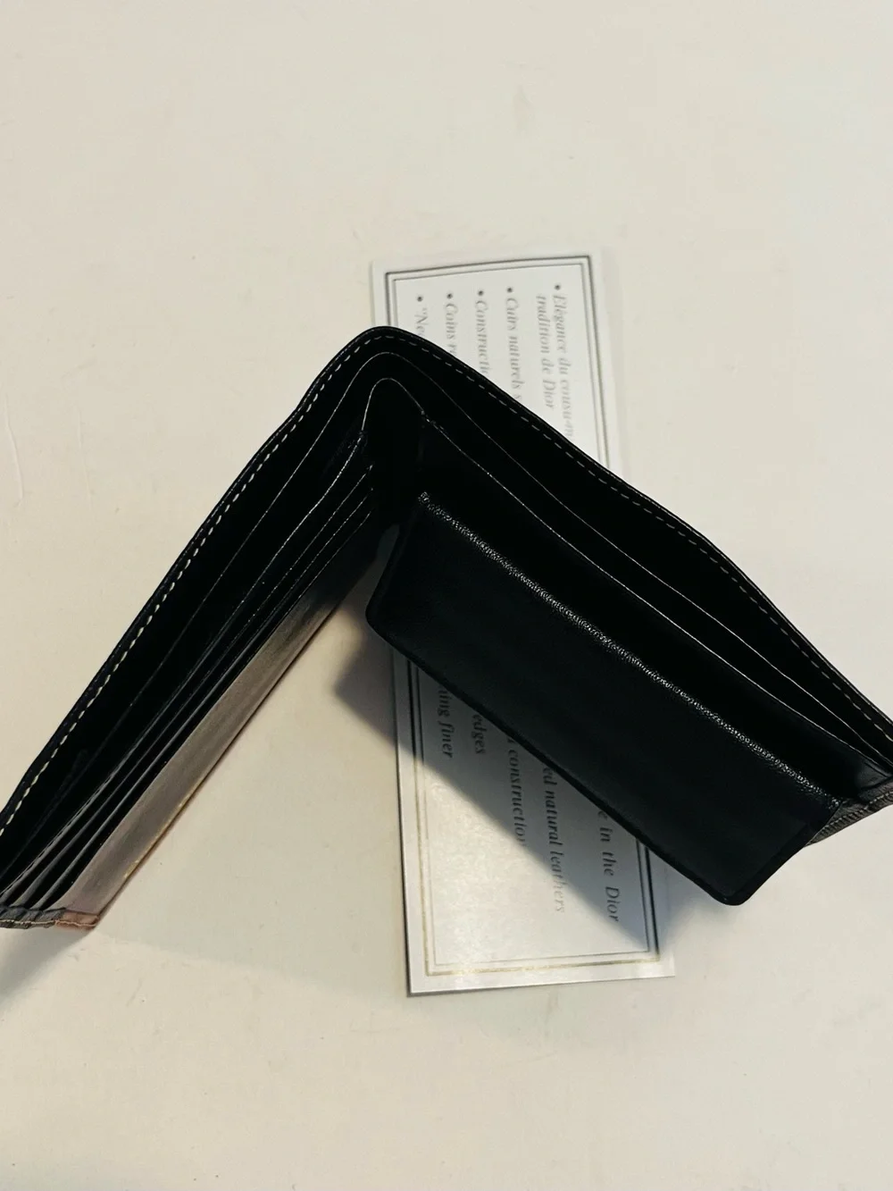 Christian Dior Men’s Classic Vintage Black/Brown Textured Leather Bifold Wallet